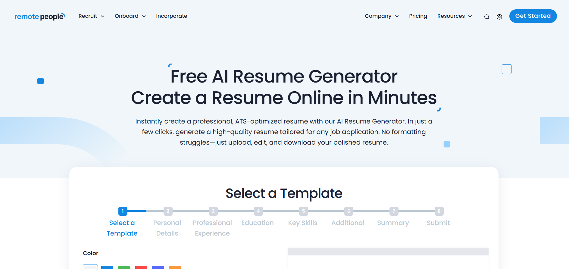 Free AI Resume Generator